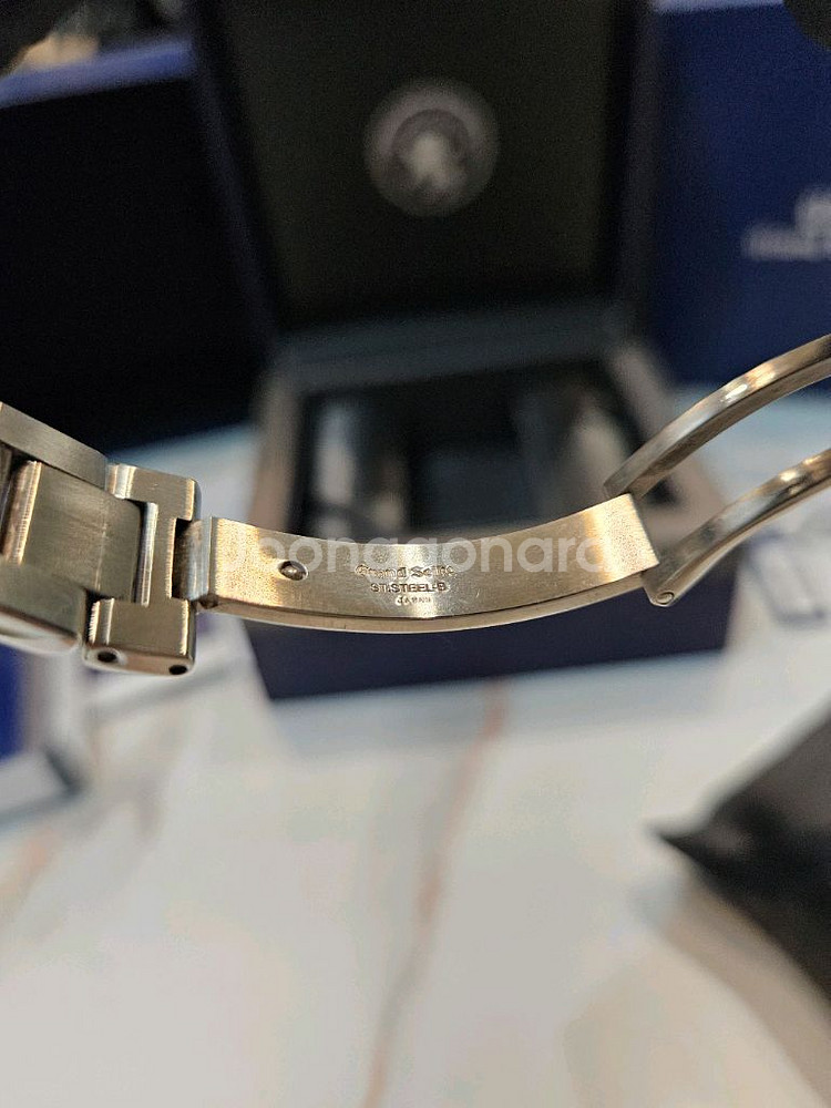 그랜드세이코 sbgp013 쿼츠 청판 남성세계 메탈 은장--5