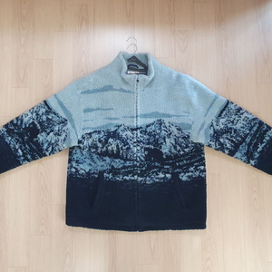 피지컬 디파트먼트 스노우 마운틴 보아 플리스 후리스 자켓 블루 L (침착맨 착용)