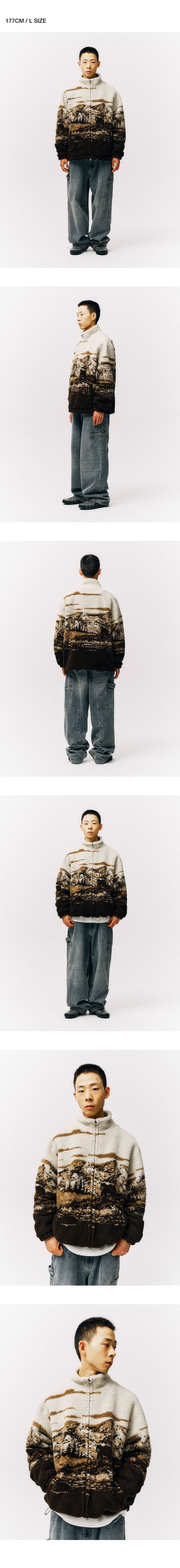 피지컬 디파트먼트 스노우 마운틴 보아 플리스 후리스 자켓 블루 L (침착맨 착용)--4