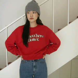 썸웨어버터 뉴 웨이브 로고 스웻셔츠 -레드