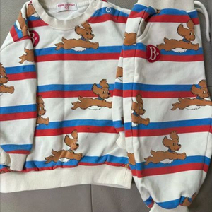 베베드피노 강아지 제스 스트라이프 상하의 100. 두세트있음.