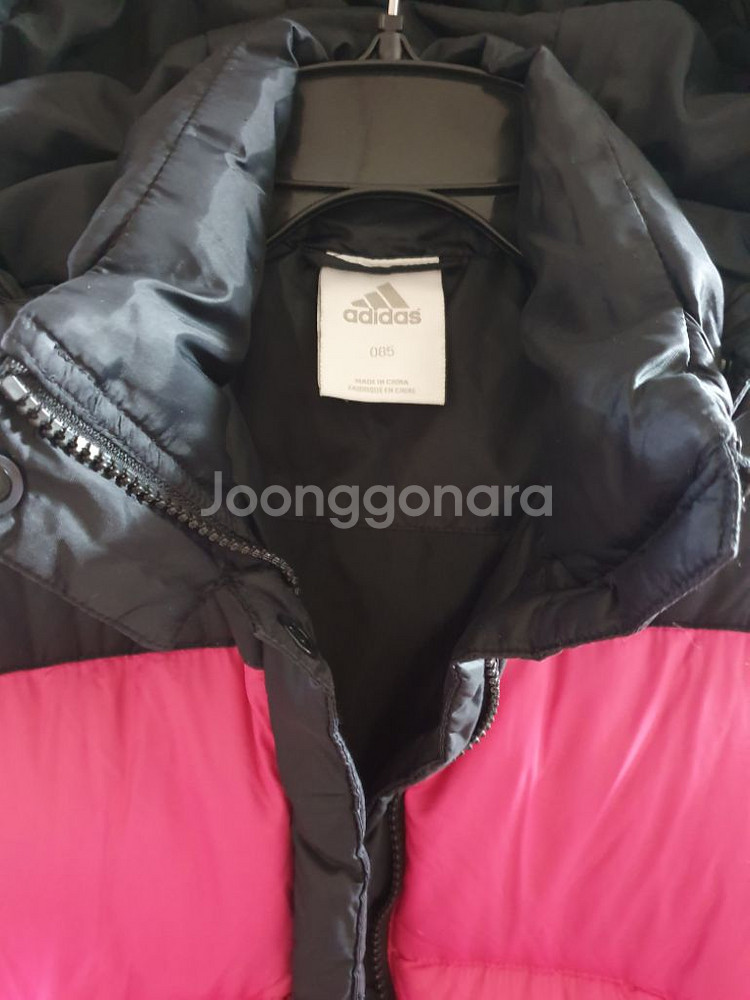 아디다스 덕다운 숏패딩 85. 블랙 핑크 오리털 90%--2