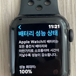 애플워치6 40mm 셀룰러 배터리100