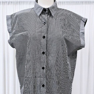 캡소매 스트라이프셔츠 여성 셔츠