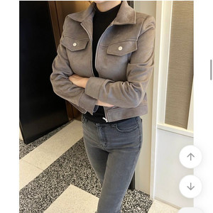 톰 스웨이드 카라 자켓 차콜