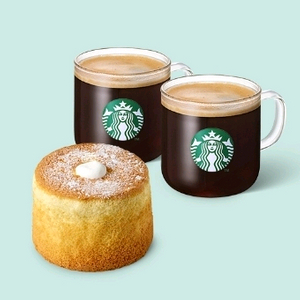 [스타벅스] 부드러운 디저트 세트(카페아메리카노T 2잔 + 부드러운 생크림카스테라)