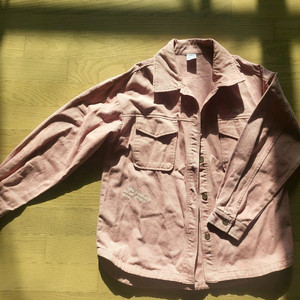 에꼴리에 15호사이즈 분홍색 셔츠형 자켓