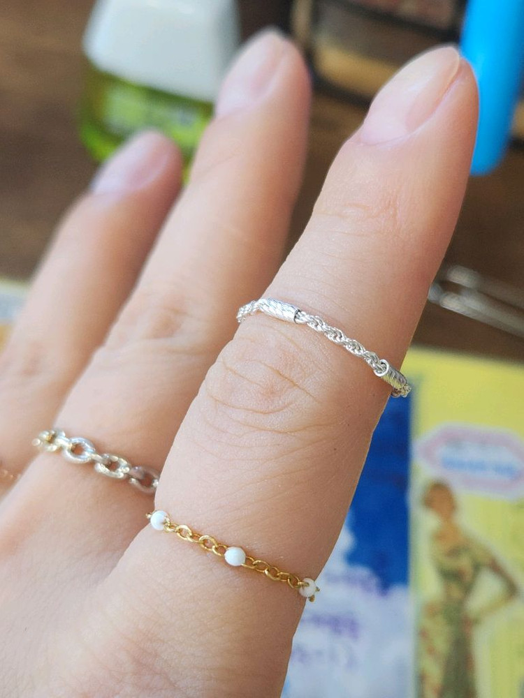 이태리 실버체인 반지--2