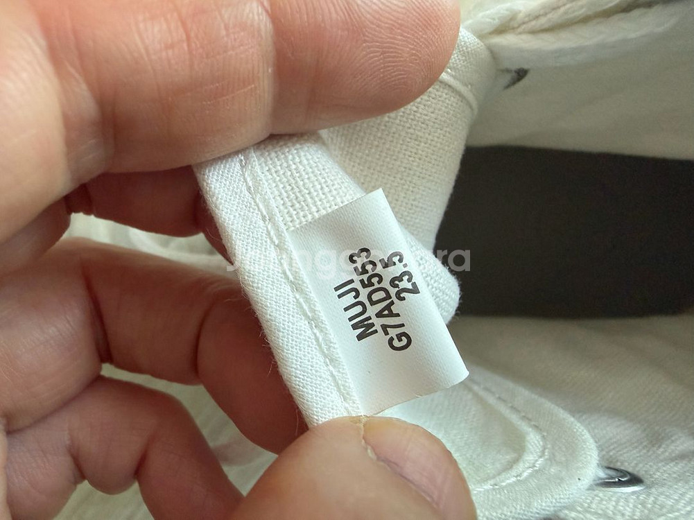 무인양품 하이탑 스니커즈 오프화이트 235mm 발이편한 하이컷 스니커 발수 오가닉 코튼무인양품 발이 편한 하이탑 스--3