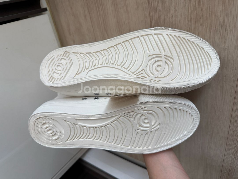 무인양품 하이탑 스니커즈 오프화이트 235mm 발이편한 하이컷 스니커 발수 오가닉 코튼무인양품 발이 편한 하이탑 스--4