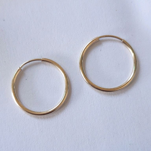 14k 골드 원형 후프 귀걸이