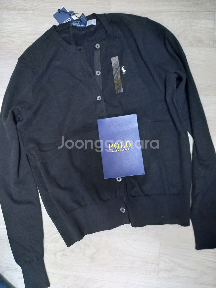 [M] 폴로 피마코튼 가디건 블랙--0