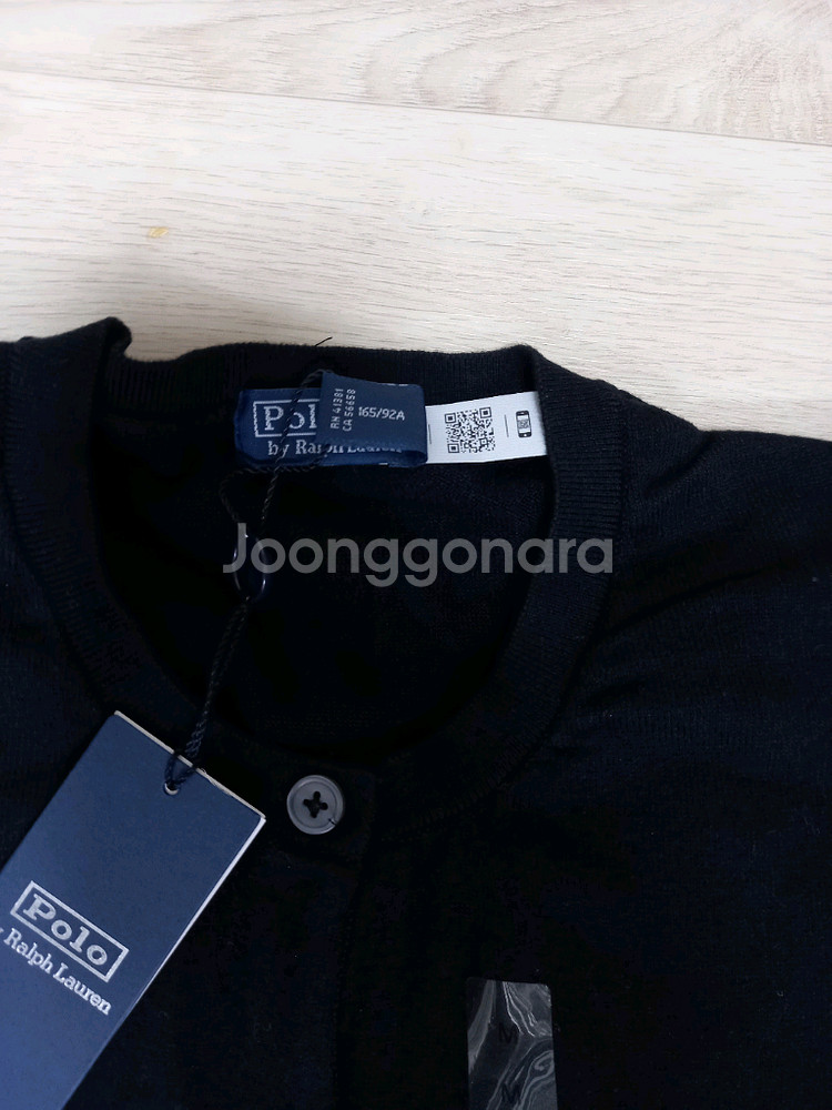 [M] 폴로 피마코튼 가디건 블랙--1