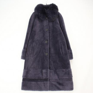 에이앤디 아뜰리에 사가퍼 퍼플 퍼 양모 울 롱코트 (55)