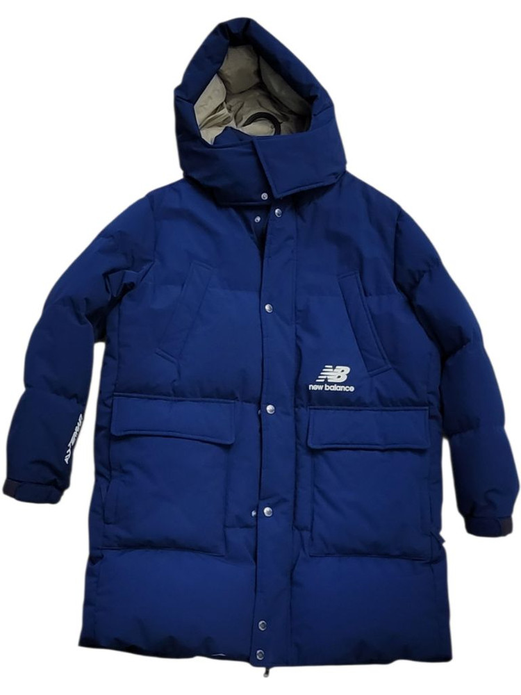 뉴발란스 케이브 퀼팅 미드롱 구스다운 블루 남녀공용--1