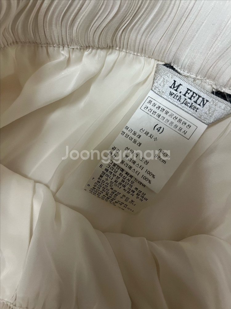 엠핀 퍼프소매 숏 트렌치 + 새틴 플리츠 롱스커트 자켓 코트 셔링 밴딩 주름 치마--9