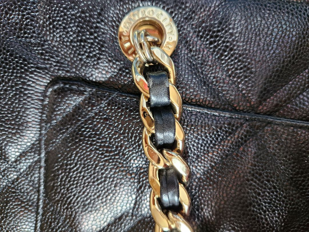 메트로시티 캐비어 퀼팅 빅로고체인가방 숄더백--5