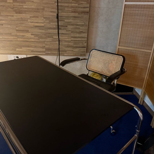 미드센츄리 책상 테이블 + 사무용 라탄의자