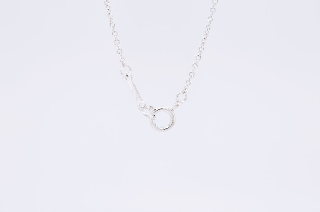 티파니 러빙 하트 천연다이아 화이트골드 펜던트 목걸이--2