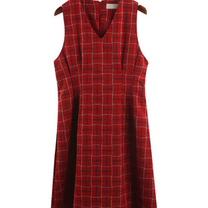 (새상품)레드체크뷔스티에원피스(택포)