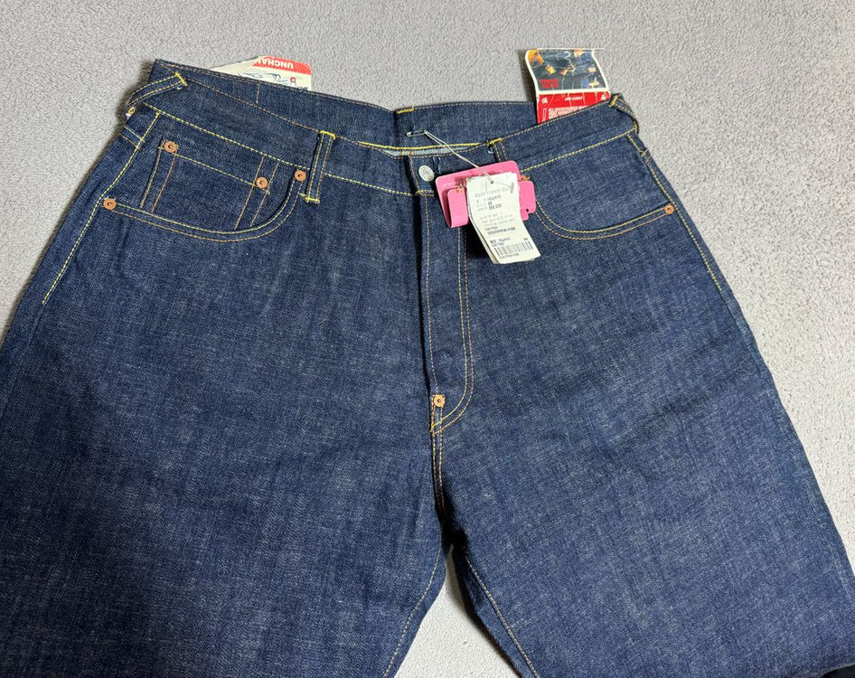 새제품 36 에비수 EVISU lot.0101 셀비지 데님 오렌지시걸로고--1