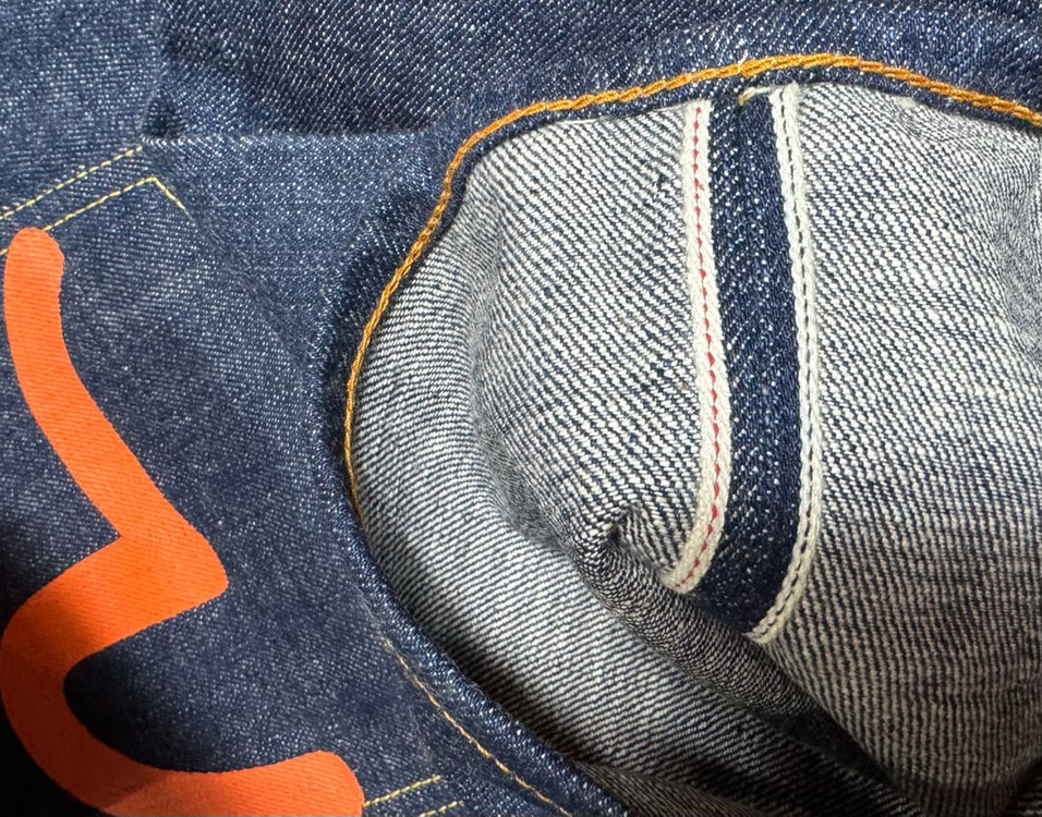 새제품 36 에비수 EVISU lot.0101 셀비지 데님 오렌지시걸로고--5