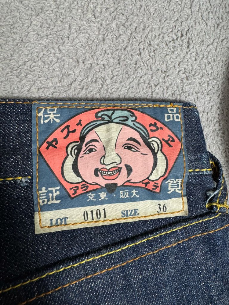 새제품 36 에비수 EVISU lot.0101 셀비지 데님 오렌지시걸로고--7