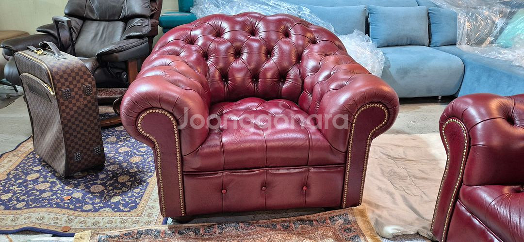 이태리 체스터필드 전체천연가죽 3+1+1인 소파--3