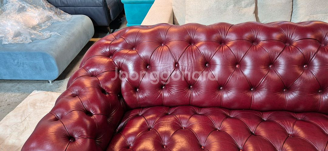 이태리 체스터필드 전체천연가죽 3+1+1인 소파--5