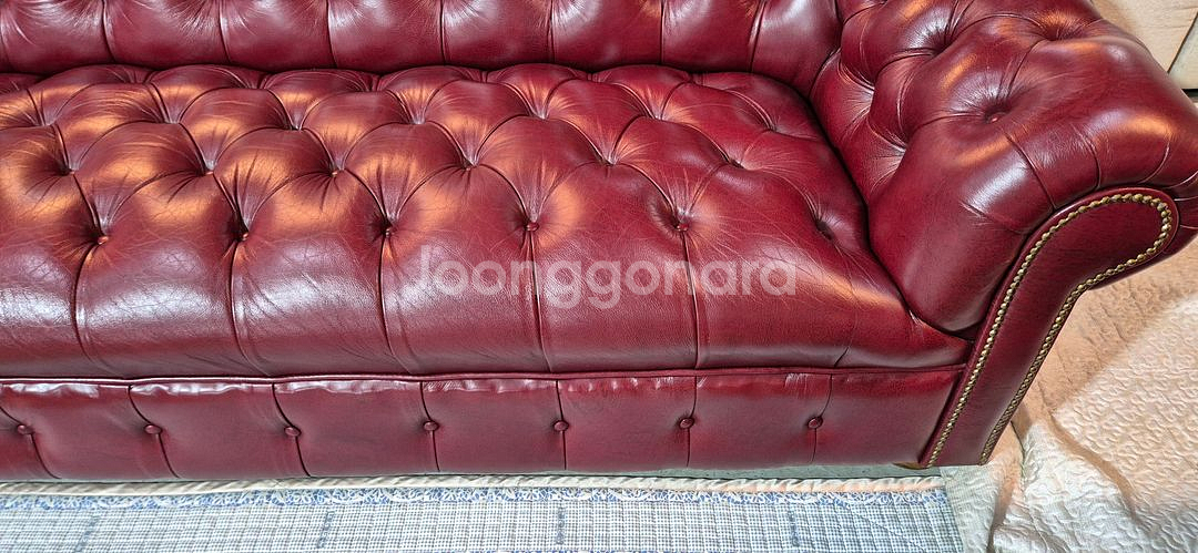 이태리 체스터필드 전체천연가죽 3+1+1인 소파--6