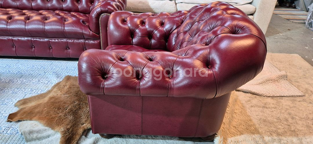 이태리 체스터필드 전체천연가죽 3+1+1인 소파--7
