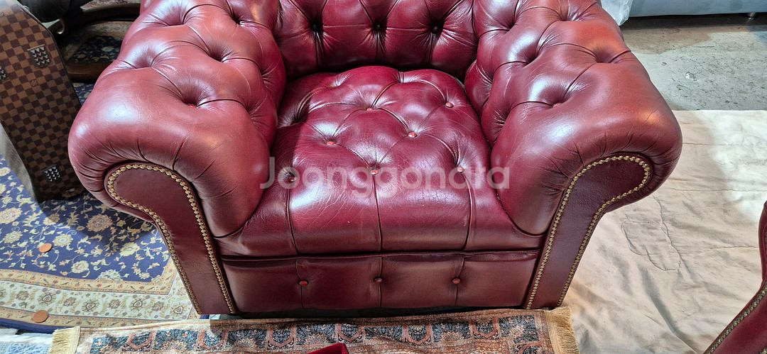 이태리 체스터필드 전체천연가죽 3+1+1인 소파--8