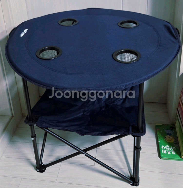 바이오템 경량 4구 컵홀더 접이식 휴대용 캠핑 테이블 미사용--1