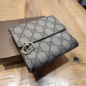 (정품) 구찌 GG 수프림 캔버스 반지갑