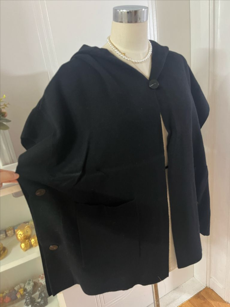 판초 아우터 비스코스51% 빅사이즈 프리사이즈 후드 후디 이미지