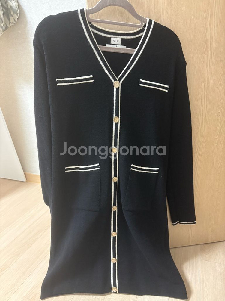 sie 카멜리 미디 가디건 (블랙)--1