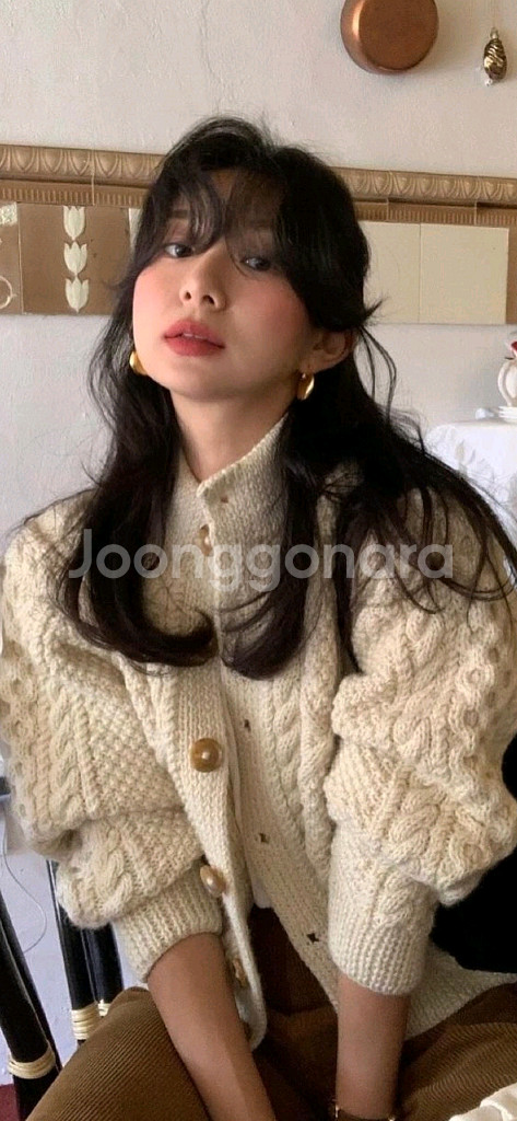 얼바닉30 도네갈 케이블 가디건 내추럴 새상품--3