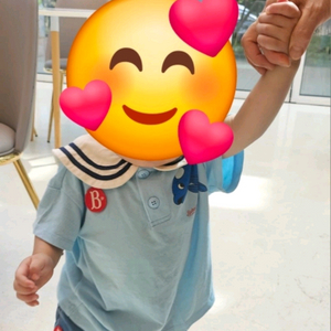 베베드피노 돌핀 카라티&데님반바지 100 새상품