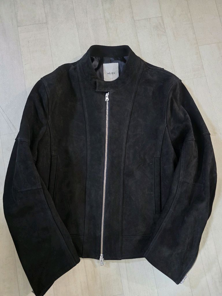 벨리에 호벤 누벅 스웨이드 레더 바이커 자켓 M 이미지