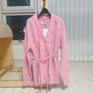 [매기] 브러쉬 아가일 가디건 핑크 free사이즈 - 새싱품