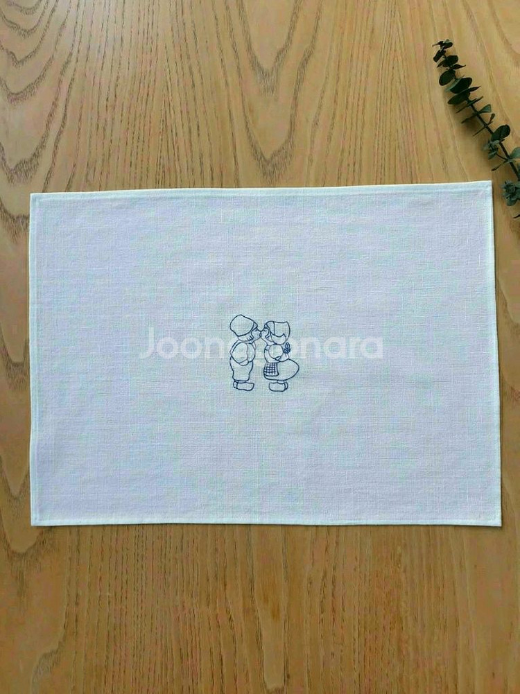 프랑스자수 무명 매트/덮개/가리개(홀랜드이미지 블루워크 자수)--0