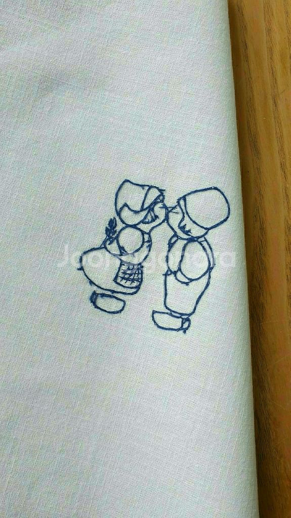 프랑스자수 무명 매트/덮개/가리개(홀랜드이미지 블루워크 자수)--2