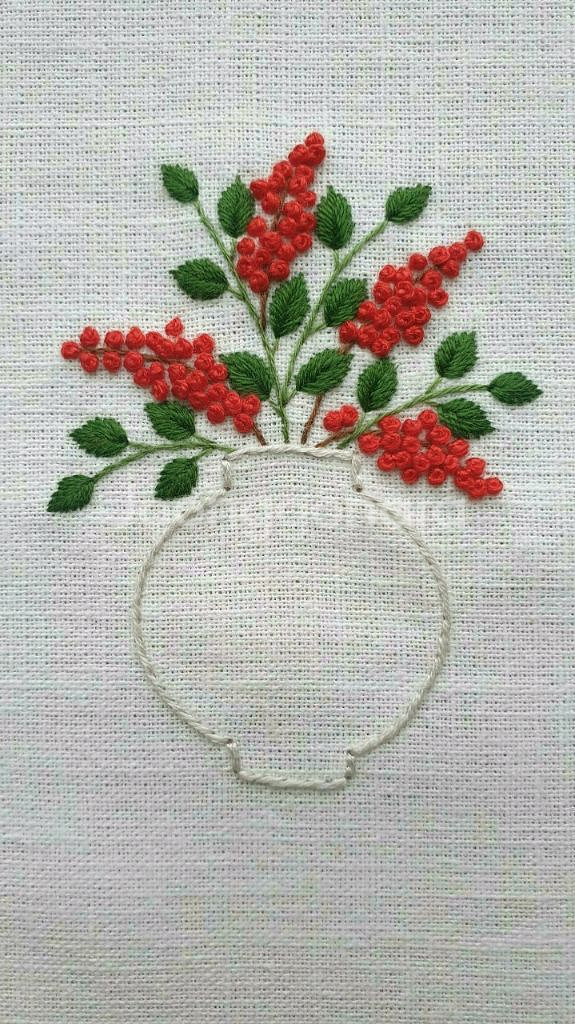 프랑스자수 매트/덮개/가리개(달항아리)--1