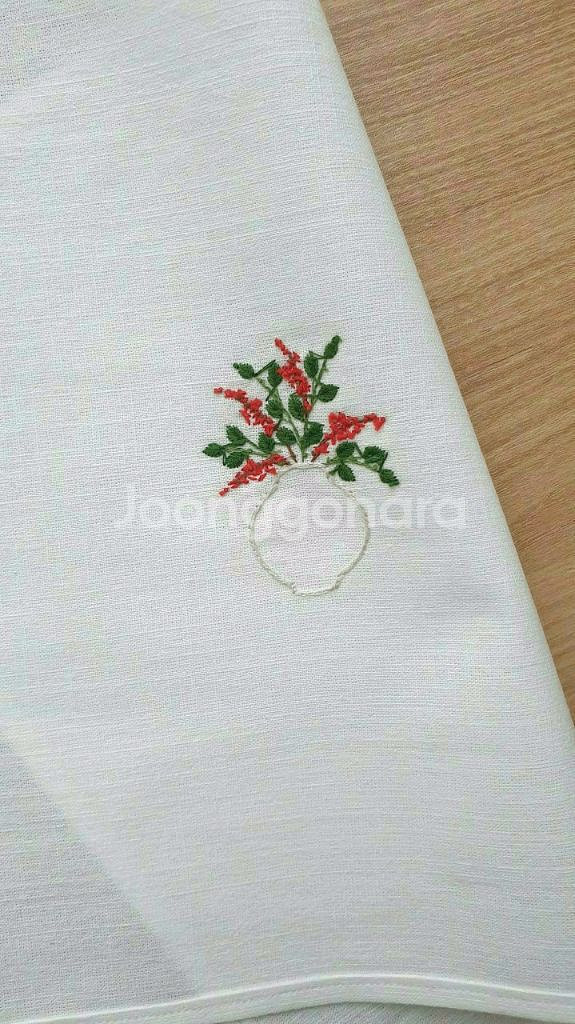 프랑스자수 매트/덮개/가리개(달항아리)--2