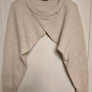 한섬 오브제 진주 니트 볼레로