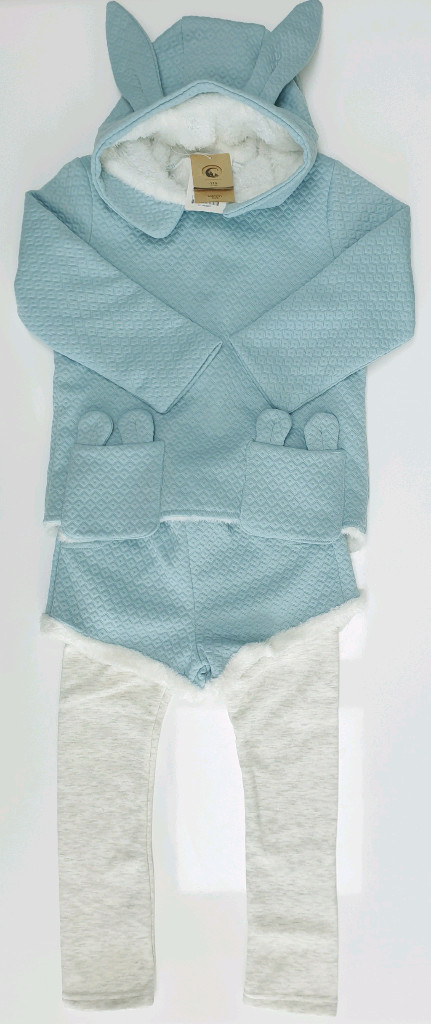 [새상품] 유아옷 토끼 밍크퍼 상하의 세트 110(4~5세)--2