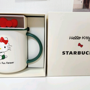[쿨거래 할인] 스타벅스 키티 리본 리드 세라믹 머그 컵 473ml