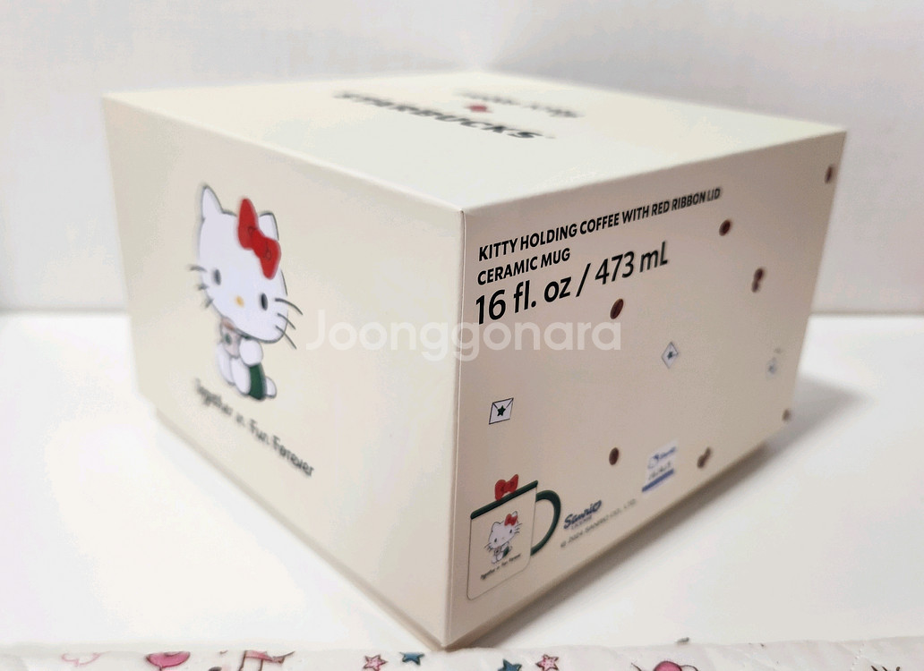 [쿨거래 할인] 스타벅스 키티 리본 리드 세라믹 머그 컵 473ml--1