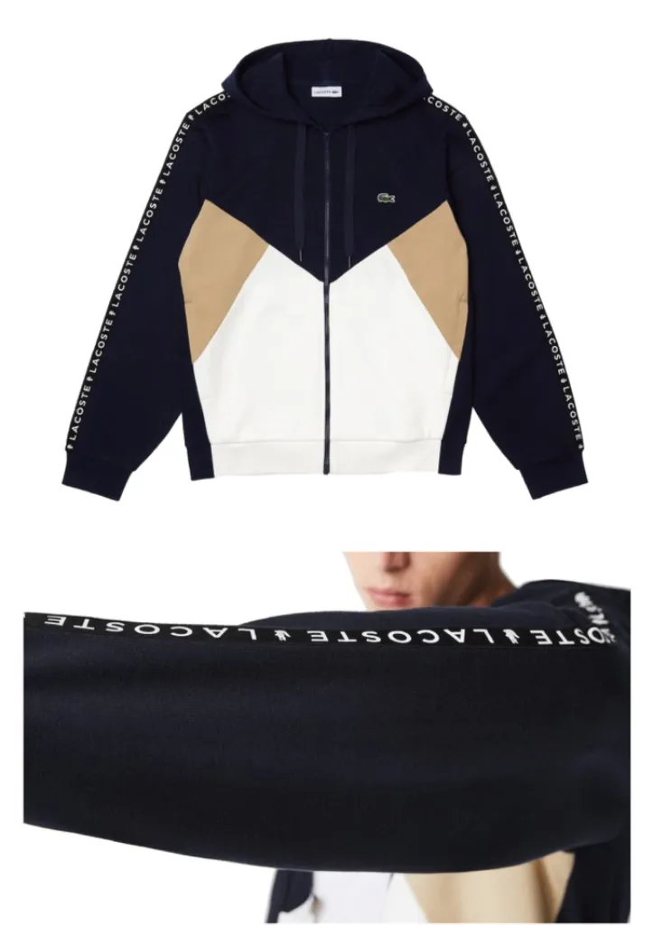 라코스테 컬러블럭 기모후드집업 XS~XL 이미지