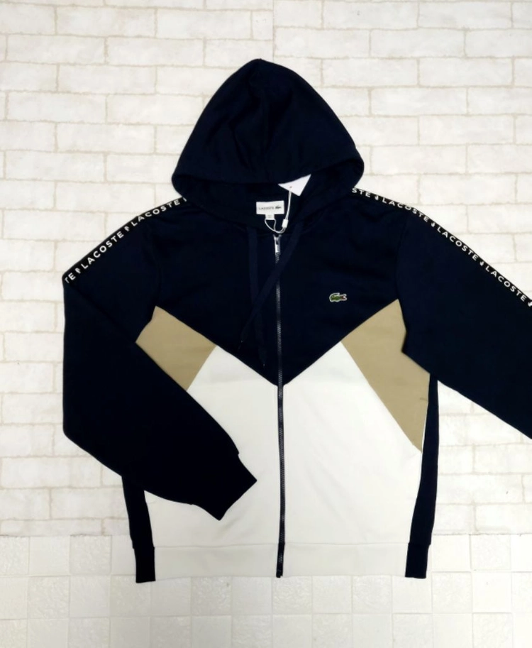 라코스테 컬러블럭 기모후드집업 XS~XL 이미지